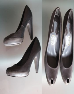 PEEP TOES PIEL Y SATEN GRIS
