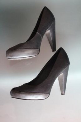 PEEP TOES PIEL Y SATEN GRIS