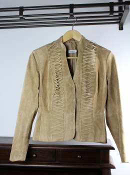CHAQUETA PIEL EN ANTE CAMEL