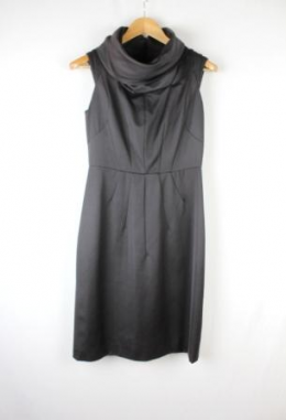 vestido de lana satinado gris zara