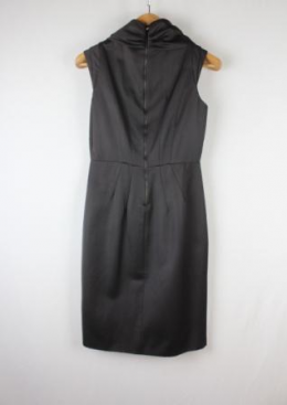 vestido de lana satinado gris zara