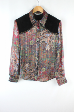 blusa terciopelo y paisley zara