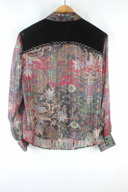 blusa terciopelo y paisley zara
