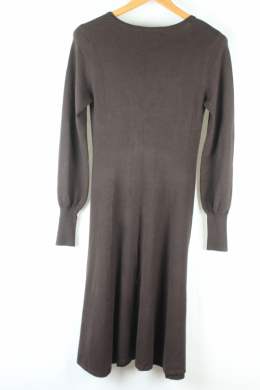 vestido punto marron zara