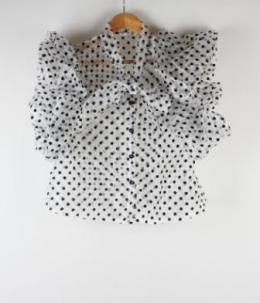 blusa organza lunares