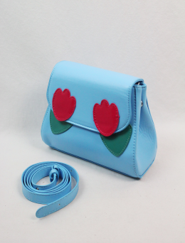 bolso tulipanes azul