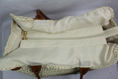 bolso de paja bicolor